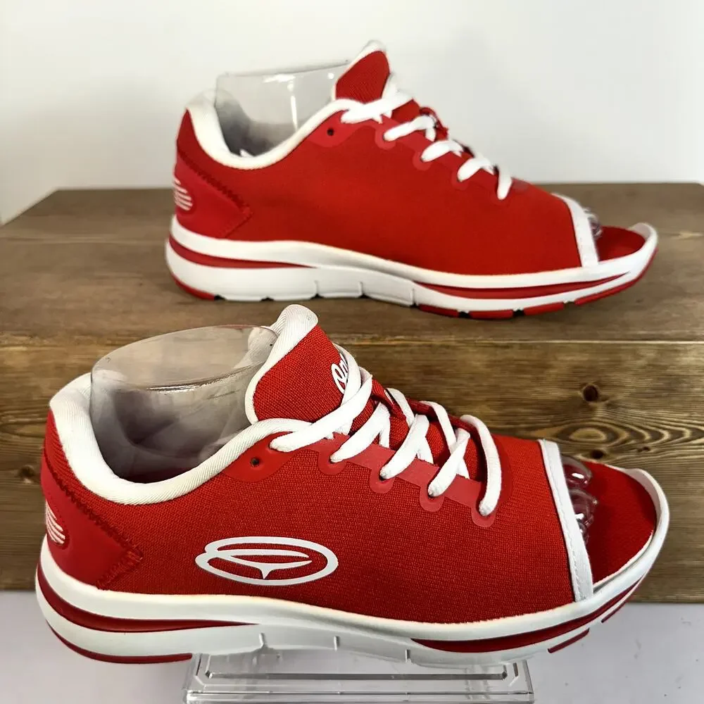 Ope Toz Open Toe‎ Sneaker Red Womens SZ 8.5 Athleisure Streetwear Y2K Sporty